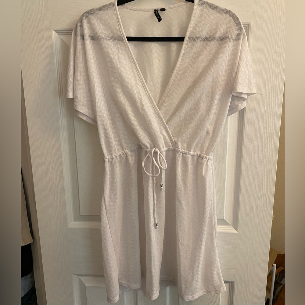 White bikini coverup dress